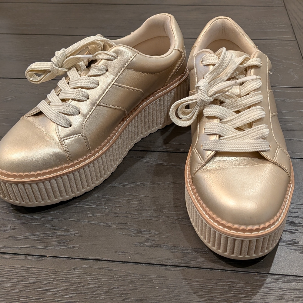 Dolce Vita Metallic Gold Platform Sneakers